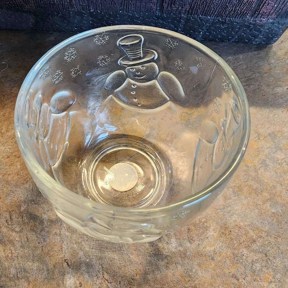 Christmas Crystal Glass Votive Candle Holder Jolly Snowman Tea Light Indonesia